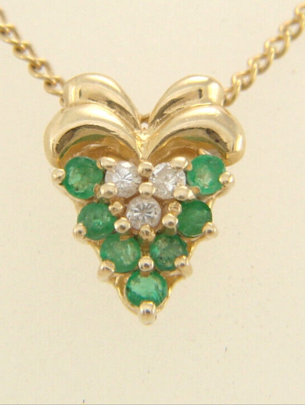 14kt Gold  Genuine Emerald & Diamond Pendant – 0.56ct